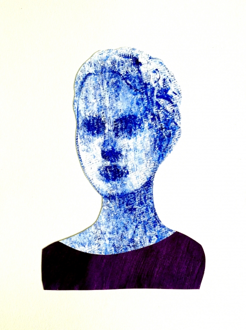 Blue Ruby, acrylic on watercolor paper, Michael Chambers