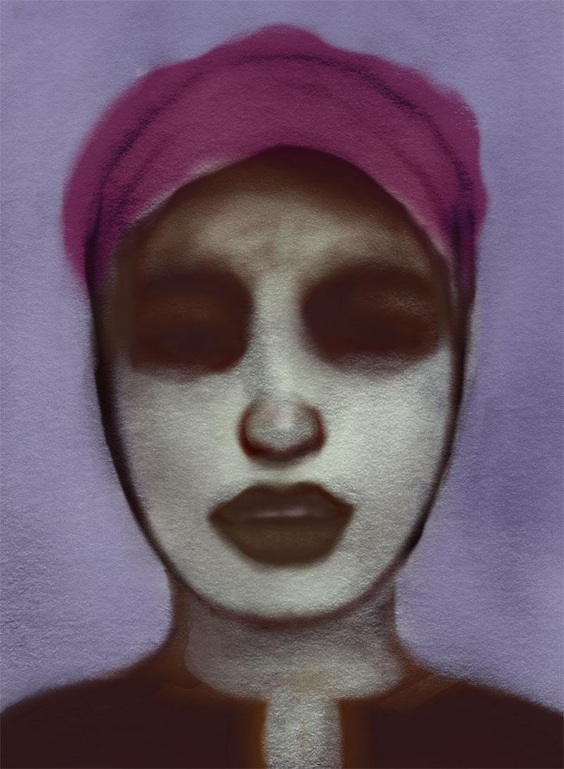 Coco in a Cap, digital painting by Mike Chambers