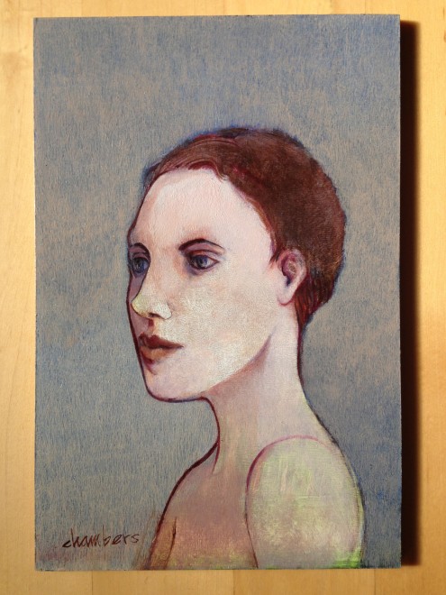 Julie - Oil on Board - Michael Chambers - 6 x 4 inches