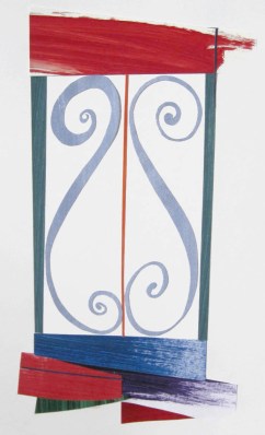 The Frenchman, painted paper collage, 12 x 10 inches