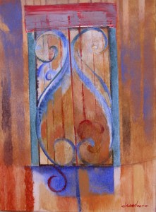 Mom's Doors, 16 x 12 inches, oil on canvas