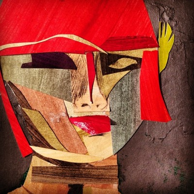 Princess Hefe Feather Hat - Michael Chambers - art - collage - painted paper 2