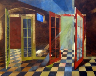 Moses' Doors, oil on canvas, Michael Chambers