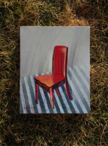 Chair for John Gross, oil on canvas, 10 x 8 inches