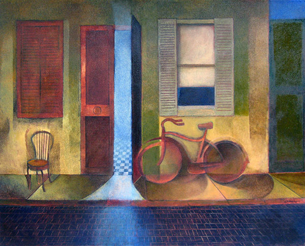 Bike Alley - oil on canvas - 24 x 30 - Michael Chambers