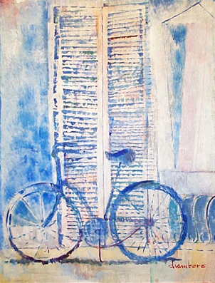 Blue Bicycle, oil on canvas, Michael Chambers