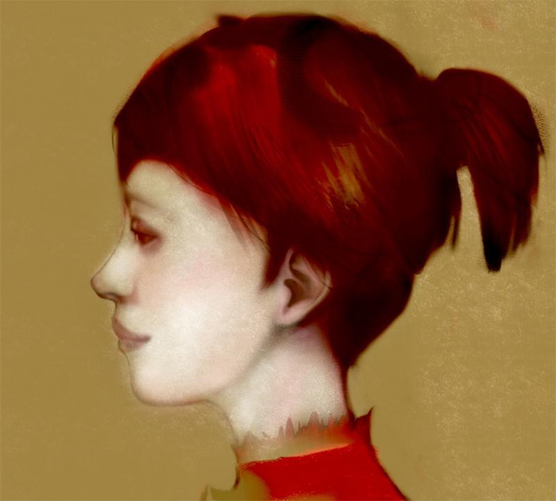 © 2022 Michael Chambers - Crimson Julie, digital painting by Mike Chambers