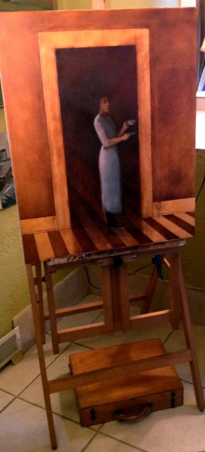 Michael Chambers, painting in process
