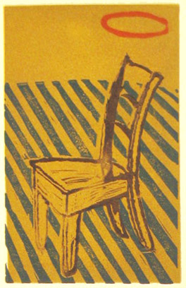 Saint's Chair, four color block print on rice paper