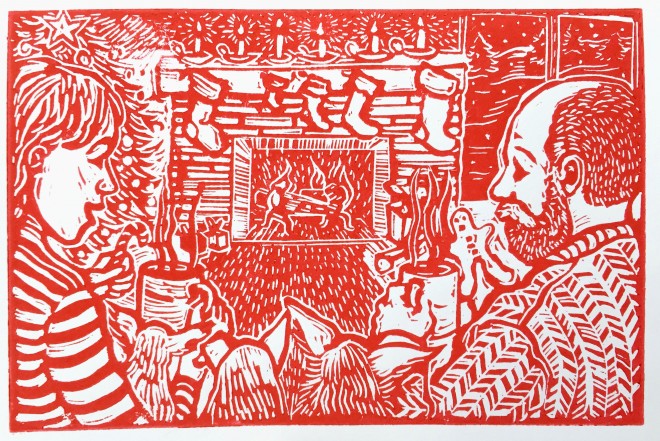 I’ll be home for a Christmas&nbsp;woodcut
