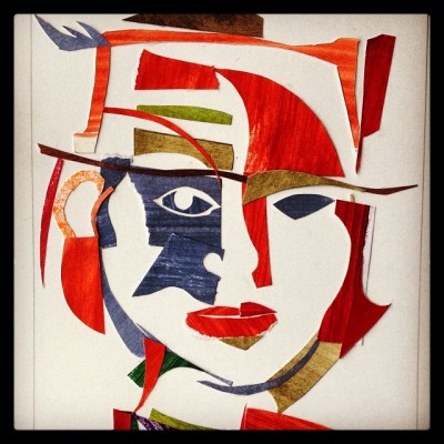 Princess Feather Hat 4 - collage with painted paper - Michael Chambers - art - final 1 - instagram version